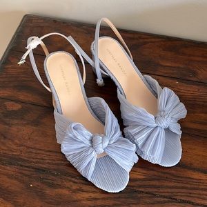 NWT Loeffler Randall Dahlia Blue Pleated- Low Heel